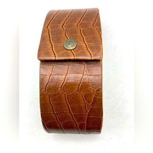 Tommy Bahama Brown Leather Animal Print Sunglasses Case